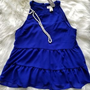 Royal blue blouse for women, size S